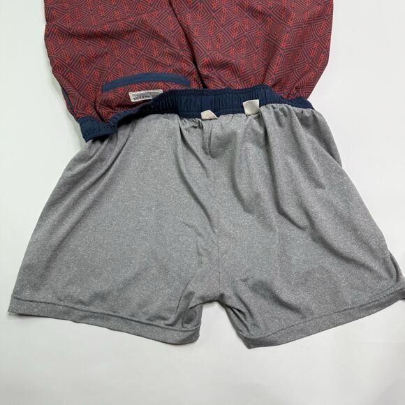 Fair Harbor Swim Shorts Men Size XL Red Geometric Print Trunks Board Suit Lined - Picture 12 of 13